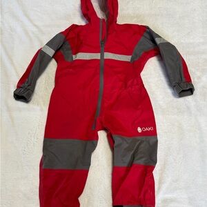 Oaki Kids Red and Gray Raincoat